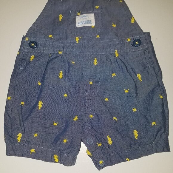 Carter's Just One You Mommy's Little Sunshine Seahorse Romper Baby 3 Months Blue - Picture 3 of 6